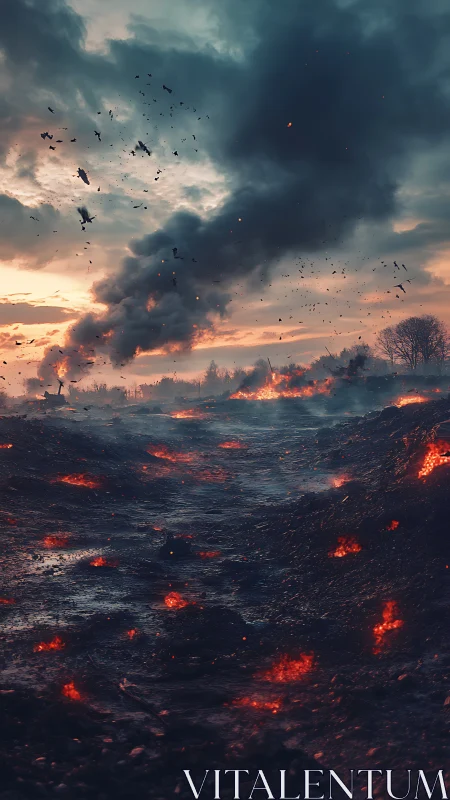 Apocalyptic Battlefield: Rendering of Cataclysmic Devastation.