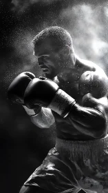 Sweat-Soaked Determination: Boxer Commands the Ring