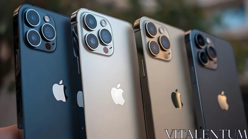 Lineup of modern smartphones showing rear cameras and logos.