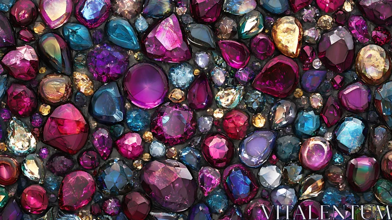 Vibrant gemstone collage with rich clustered facets.