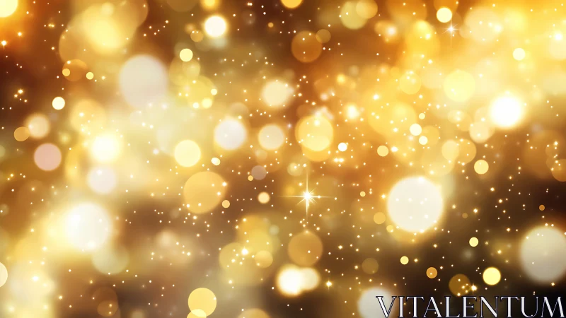 Golden bokeh light field fills frame with soft glowing circles
