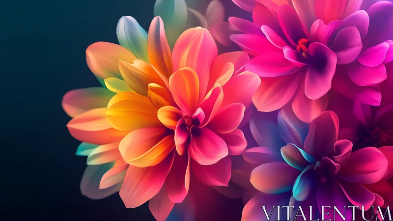 Luminous Blooms Dancing in Neon Colors.