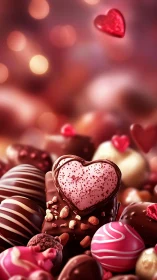 Heart-Shaped Chocolate Truffle with Glitter Detail.