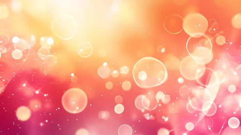 Vibrant Abstract Bokeh Background with Warm Pink and Orange Glow.