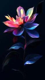 Neon Bloom Defies the Night's Shadow