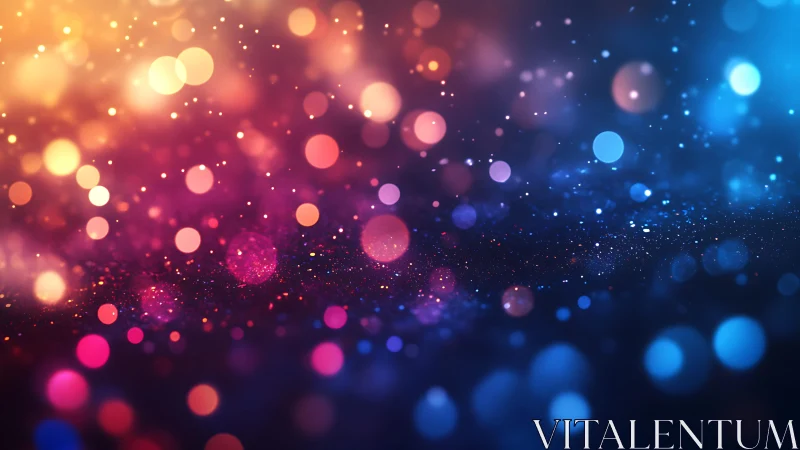 Vibrant Bokeh Lights Abstract Background in Warm and Cool Tones.