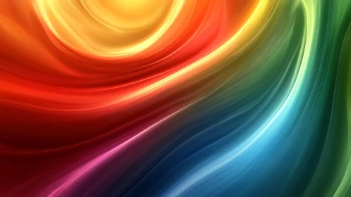 Radiant chromatic waves form a flowing abstract light field