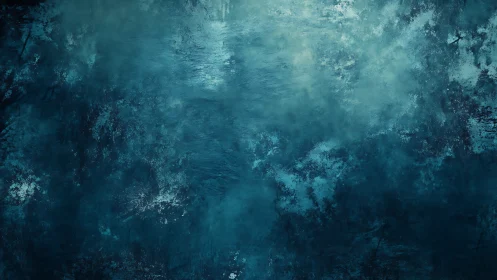 Gentle storm of teal and navy drifting into quiet calm.