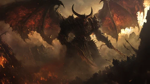 Hellforged titan strides through embers like a living cataclysm