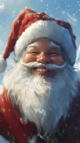 Joyful Santa portrait filled with winter cheer and warmth.