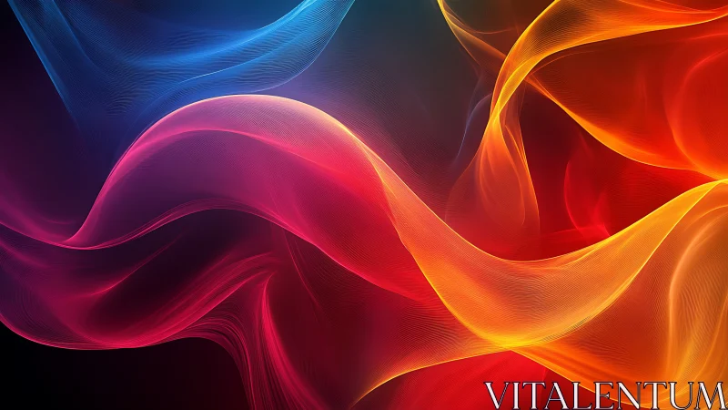 Liquid Fire Symphony: Neon Waves Dance Across Darkness.