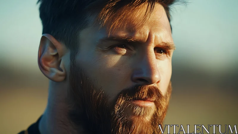 Close cropped male headshot in natural side lighting