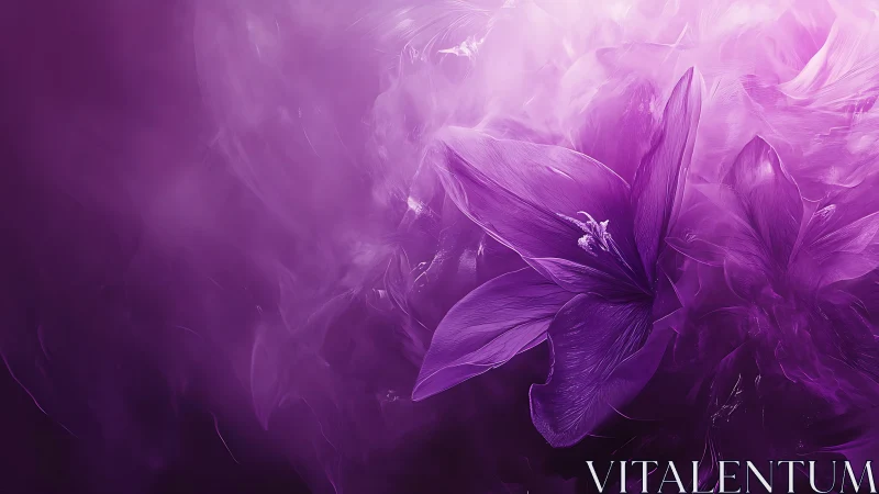 Luminescent Floral Petals Within Chromatic Purple Haze.
