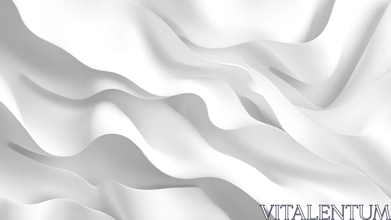 Soft White Draped Fabric Abstract Background in Minimalist Style.