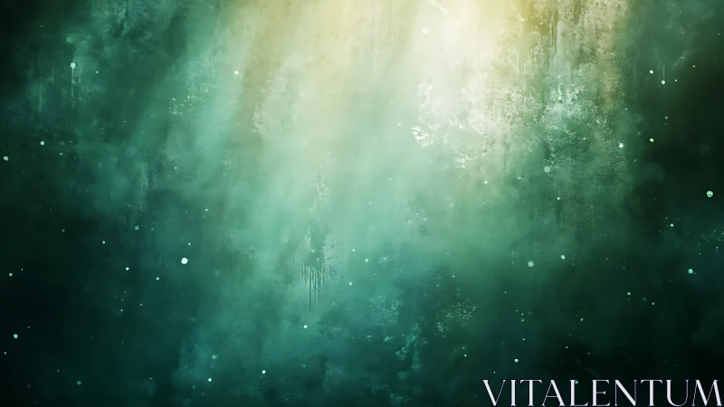 Emerald mist halo where drifting stardust learns to breathe.