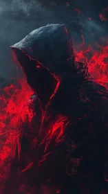 Cosmic blue warrior emerges from swirling nebula light