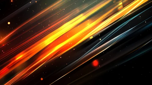 Vibrant abstract light streaks in motion, digital art style.