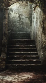 Worn stone stairway leading toward a quiet, hidden light.