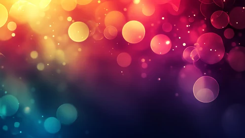 Colorful abstract bokeh lights background in vibrant gradient style.