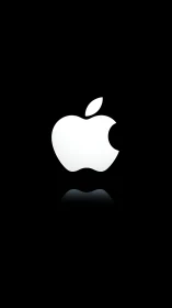 Apple Logo Illuminated Against Black Background