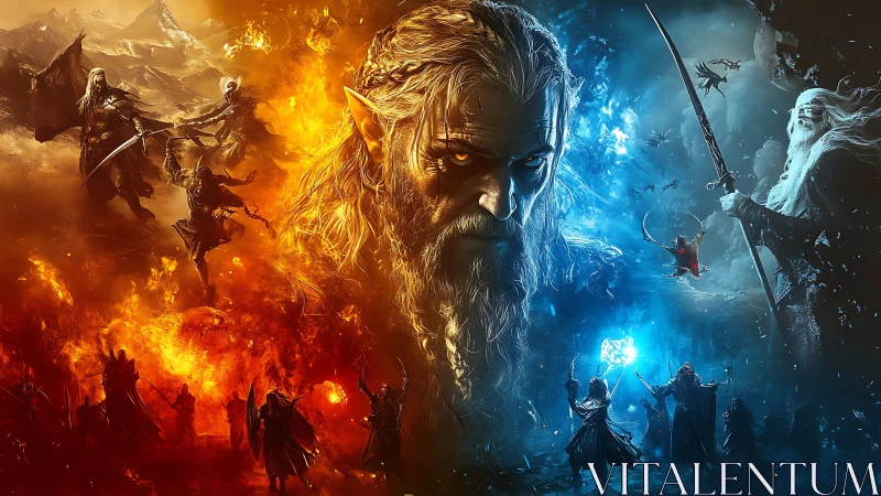 Mythic sorcerer commands elemental war of fire and frost.