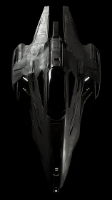 Stealth spacecraft rendered with hard-surface topology and glossy PBR shading