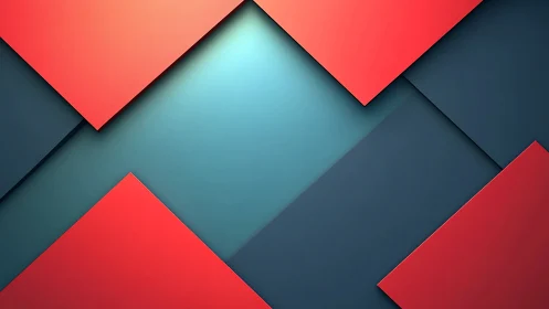 Layered geometric panels with soft gradients and directional light