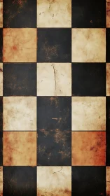 Timeworn checkerboard tiles whispering faded stories.