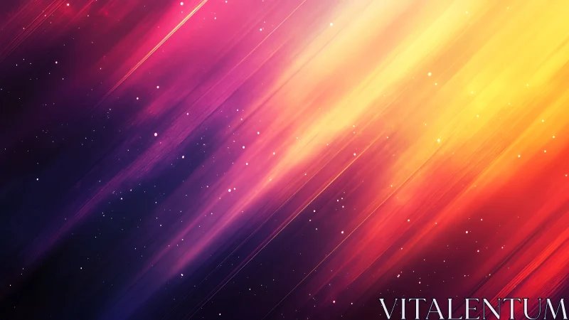 Glowing cosmic streaks in pink, purple, and golden light.