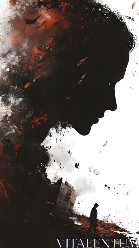 Silhouetted daydreams blending memory, fire, and quiet roads.