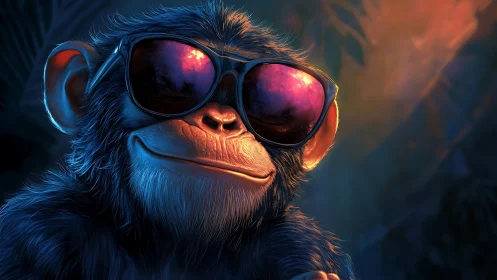 Midnight jungle coolness shimmers in the monkey&rsquo;s neon shades