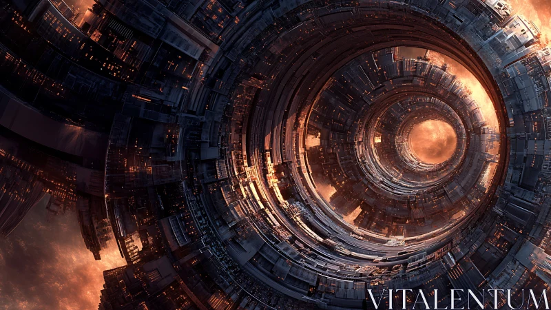 Starforge vortex halo over a burning cosmic horizon.