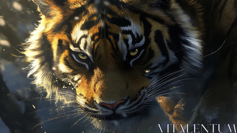 Winter light on the tiger’s patient, fearless gaze.
