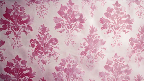 Floral damask surface pattern with soft pink tonal repetition.