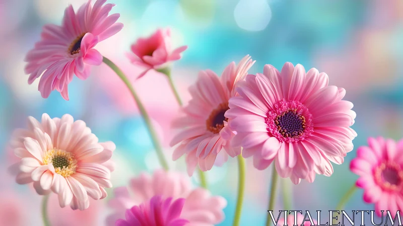Gerbera Petals in Full Bloom: Pastel Garden Dreams.