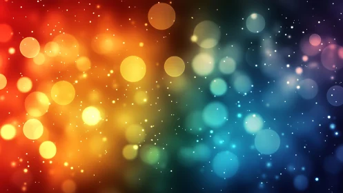 Vibrant bokeh lights abstract background in gradient colors.