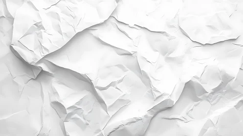 White crumpled paper surface with irregular folded texture.