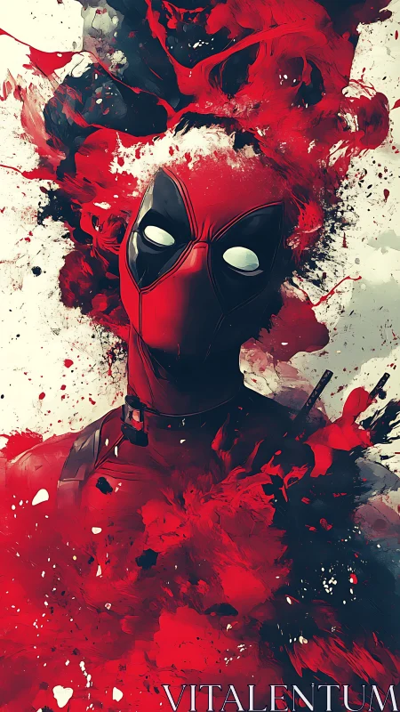 Bold masked antihero rises amid wild red paint splashes