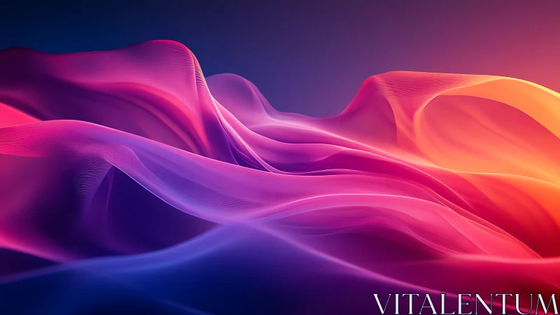 Glowing waves of color drift gently across a dreamy horizon