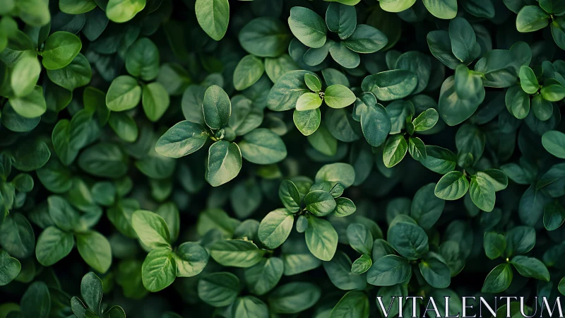 Top-down macro view of dense green foliage with soft bokeh lighting
