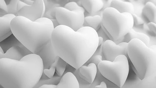 White Hearts Arranged Together Abstractly.