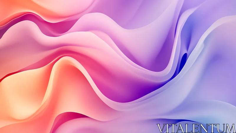 Flowing pastel waves create a serene abstract landscape