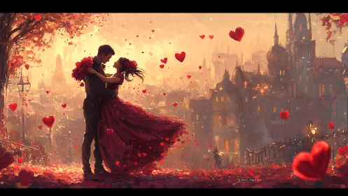 Hearts Aflame: Romance Blooms Above Fiery Kingdoms.