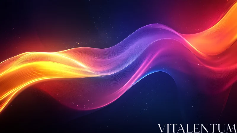 Luminous multicolor light waves over deep cosmic gradient.