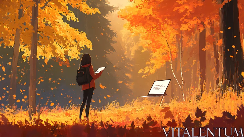 Autumn forest wanderer discovering quiet digital magic.