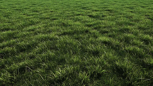 Photoreal grass field with dense low-cut turf texture study.