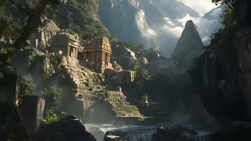 Sunlit jungle ruins welcoming curious wandering hearts.