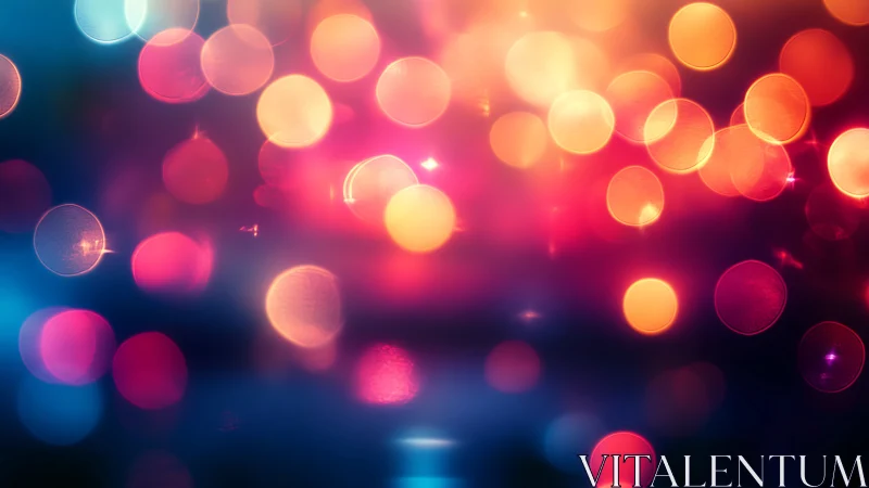 Radiant neon bokeh orbs in vibrant night spectrum study.