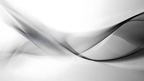 Monochrome abstract waves with layered flowing curves.
