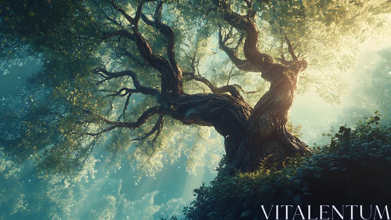 Ancient Sentinel Bathed in Ethereal Goldlight.